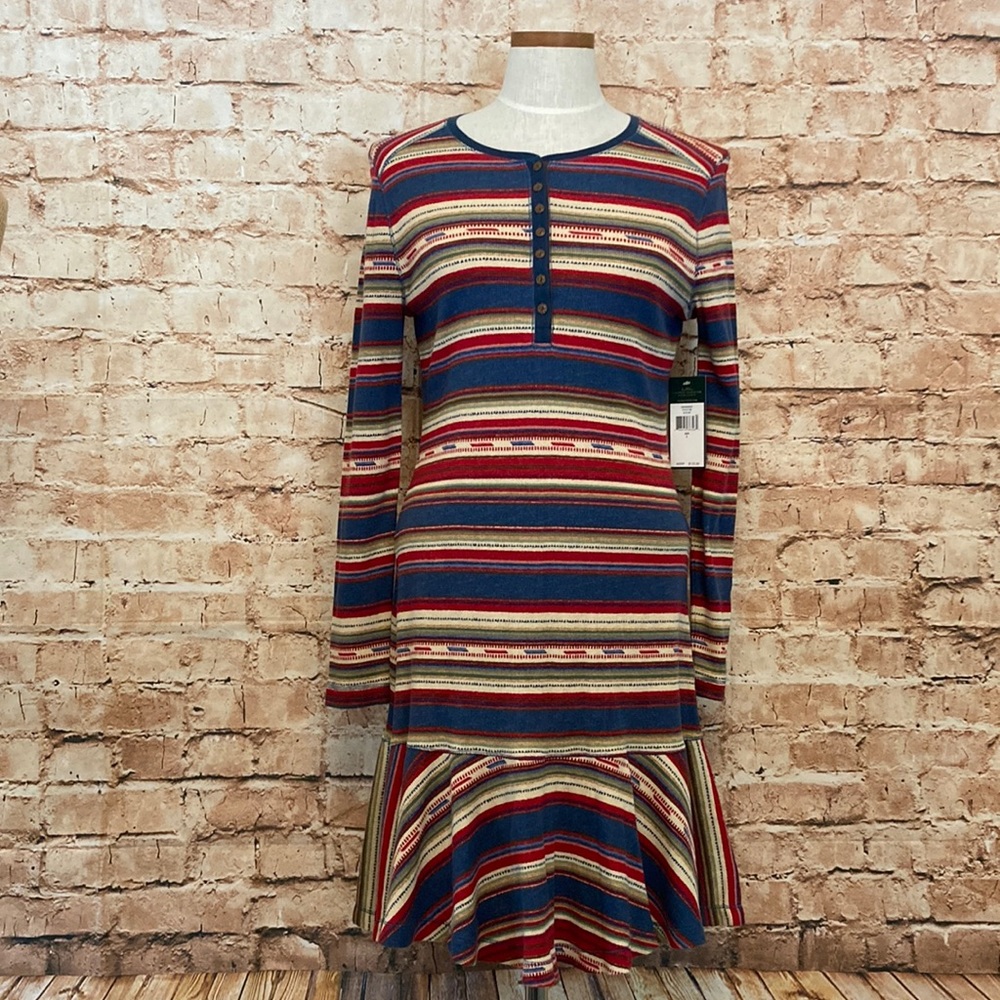 Lauren Ralph Lauren striped longsleeve cotton dress
